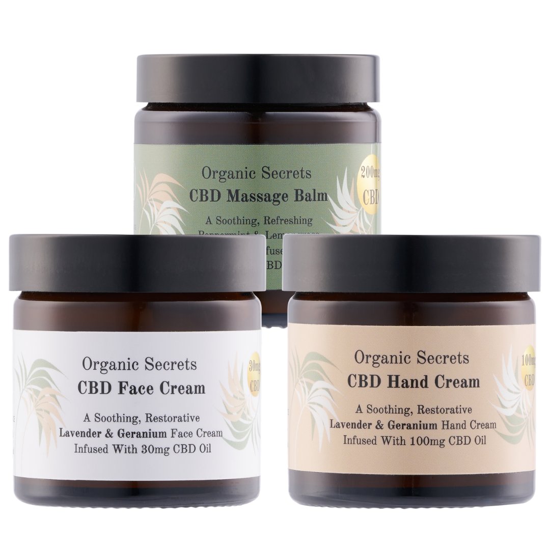 CBD Topicals and Skincare - CBD Massage Balm, CBD Hand Cream, CBD Face Cream, CBD Bathbombs