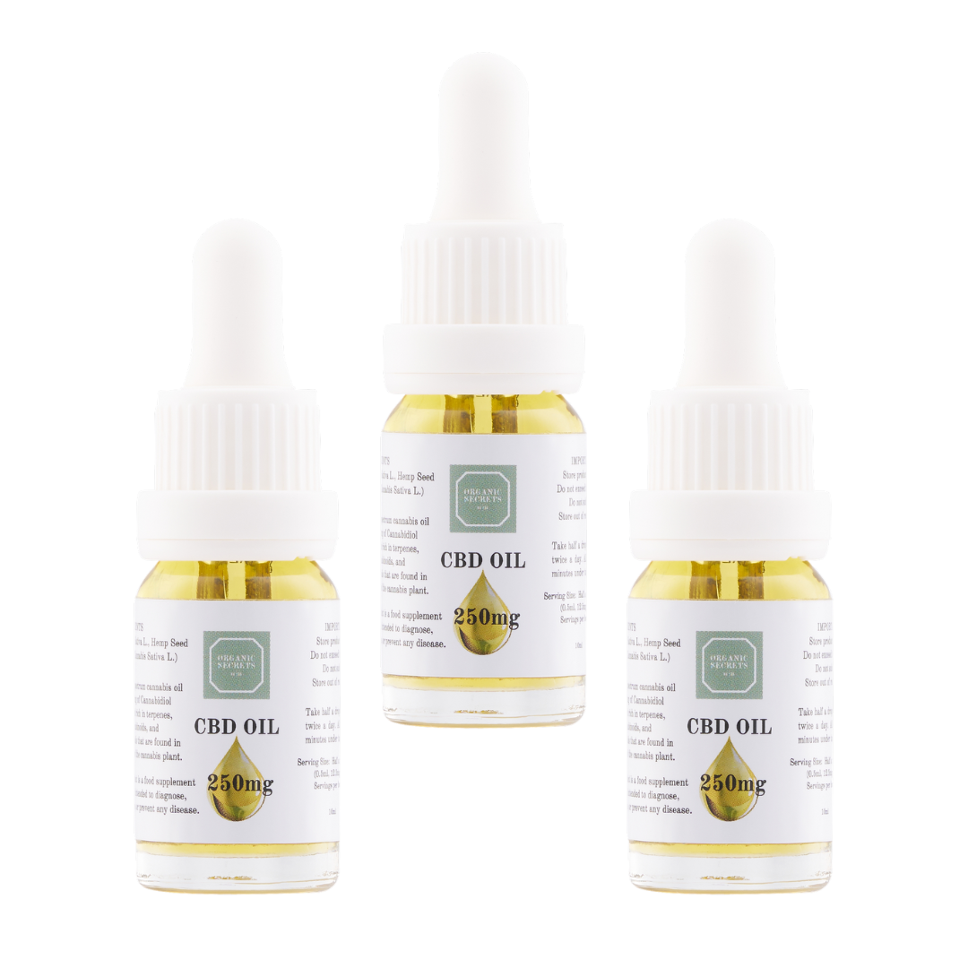value bundle of 3 x 250mg refined CBD oils