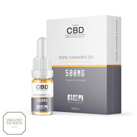 Canabidol 500mg CBD Oil available from Organic Secrets UK Ltd