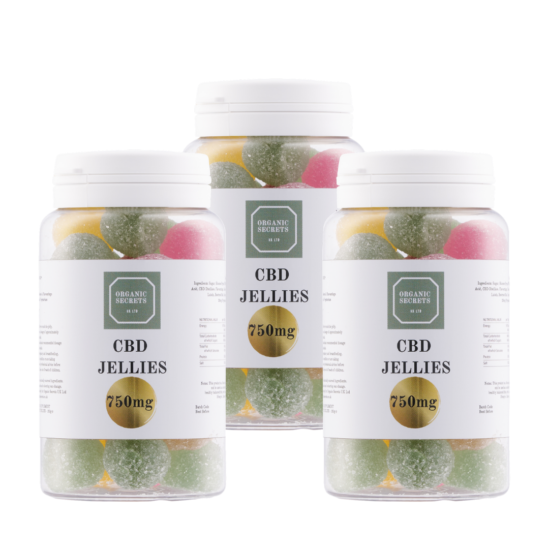 Value bundle of 3 x jars of 25mg CBD Jellies suitable for vegans and vegetarians