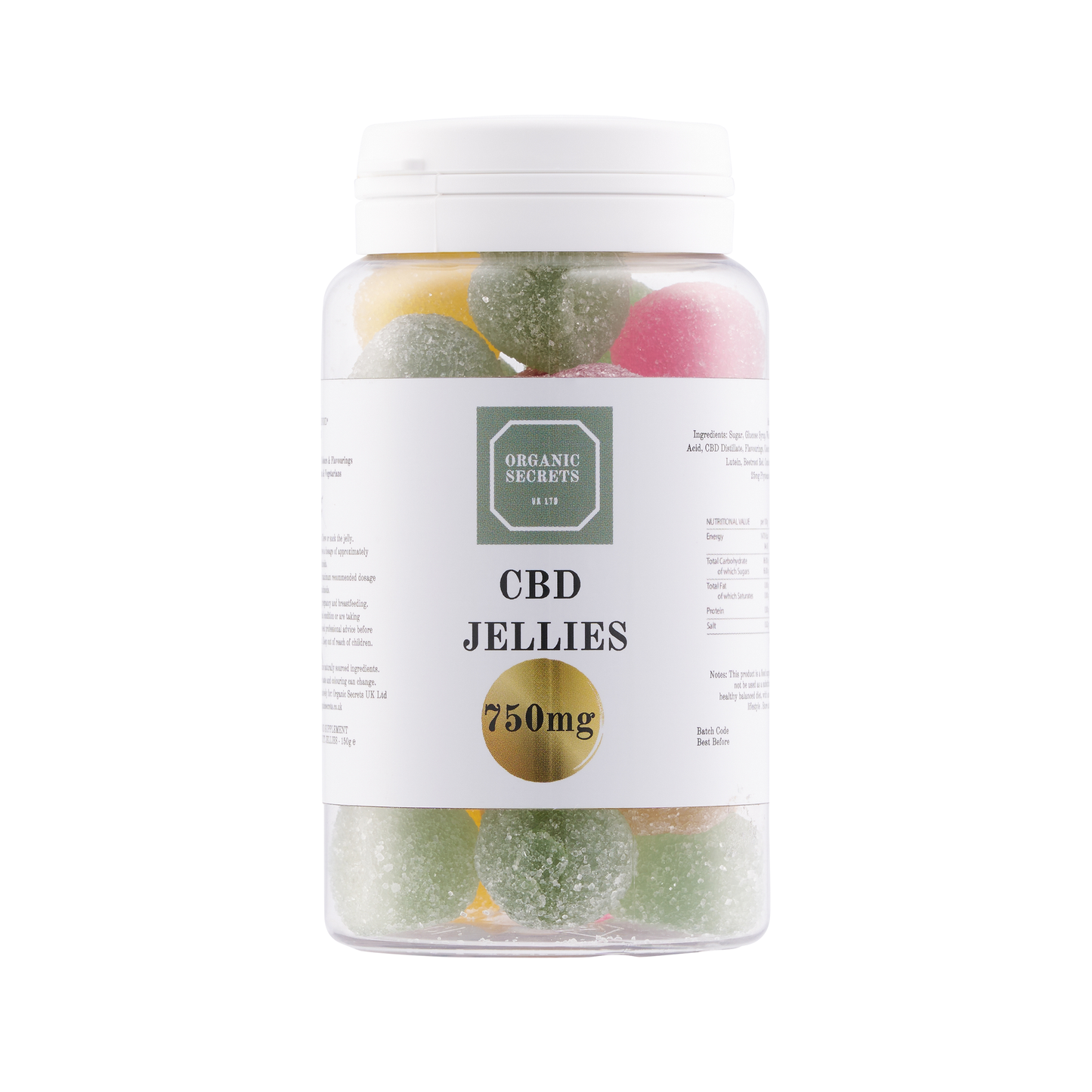 750mg CBD Jellies suitable for vegans