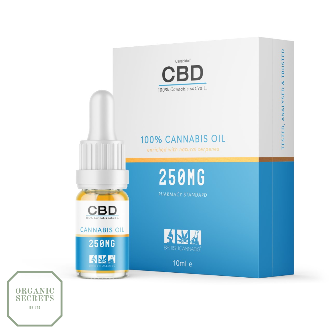 Canabidol 250mg CBD Oil available from Organic Secrets UK Ltd