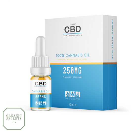 Canabidol 250mg CBD Oil available from Organic Secrets UK Ltd